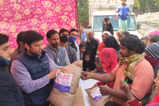 Savier Foundation distributes blankets and ration kits to poor people in Tigri