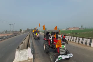 farmers take out tractor rally in kaithal