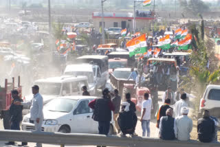 National Highway jam after Khat Panchayat of Congress