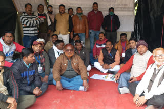 Employees sitting on strike