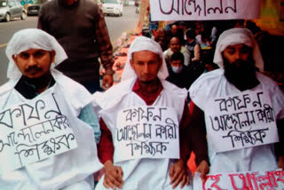 kolkata: unaided madrasa teachers hunger strike one more hospitalised