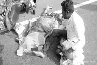 road accident between chittapur, srirampur villages and woman died