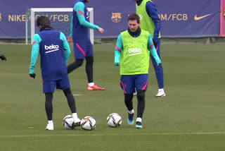 Suspended Messi trains as Barca prepare for Copa del Rey