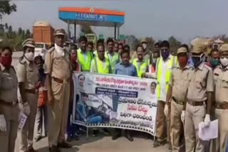 Road safety awareness at Renikunta Toll Plaza