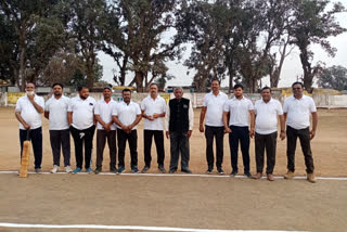 School Education Minister Premasai Singh Tekam inaugurates cricket match