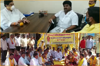 tdp leaders protests against kala venkata rao arrest