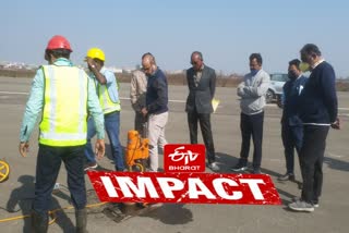 Negligence in construction of Satna runway