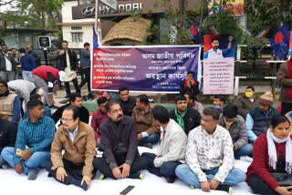 ajp staged protest at guwahati club over the issue of laika dadhia