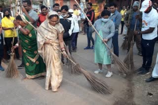 padmashree phulbasan yadav did shramdaan