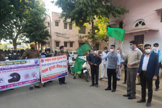 Motorcycle rally in Karauli,  Road safety month