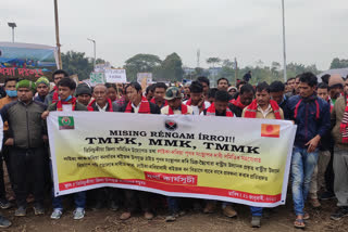 protesters from laika dadhia rend the air in tinisukia