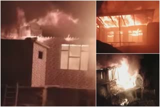 Two houses burnt to ashes