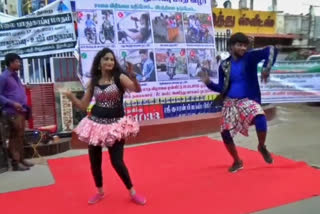 Rasipuram road safety awareness with womens dance