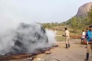 fire on Millet crop at ramanagara