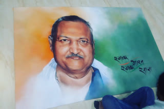 Agriculture Minister Ravindra Choubey praised seeing his picture in Rangoli in the Saja of Bemetra