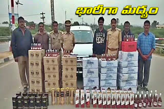 four lacks of worth of liquor seized at alampur mandal in mahabubnagar district