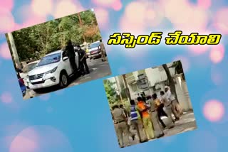 bjym-leaders-and-activists-minister-ktr-convoy-prevented-at-rahmath-nagar-in-hyderabad