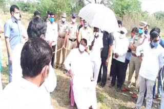 Pocharam Srinivasareddy inspected the construction site of Ambedkar