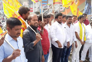 tdp protests in kadiri, madanapalle