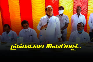 minister indrakaran reddy participated in road protection weekly festives in ganjal