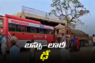 rtc bus accident at suryapet-khammam national highway