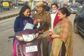 awareness of traffic rules, Bharatpur traffic police