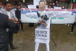 Arunachal protests over 'Chinese aggression', burns effigy of Xi Jinping