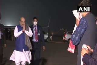 Amit Shah arrives in Guwahati  to hold public meetings on Jan 24  അമിത് ഷാ അസമിൽ  ദിസ്‌പൂർ  ഗുവാഹത്തി
