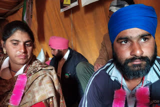 couple reached the border after walking a distance of 300 KM to join farmers protest