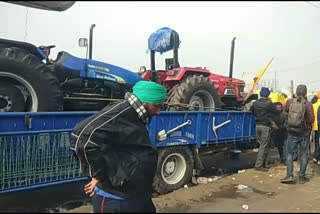 tractors ready for rally on 26th jan in singhu border