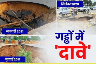 Roads collapse in Jaipur,  Roads collapse in Rajasthan