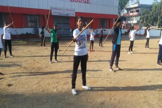 Girls learning the qualities of self defense