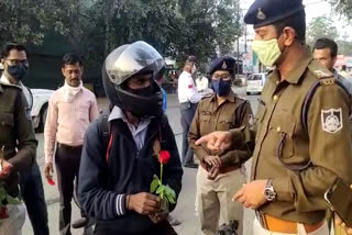 Helmets and seat belts were given rose flowers