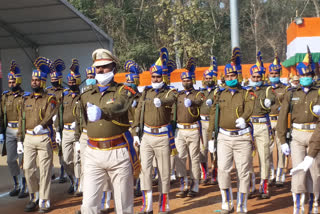 Full dress rehearsal at Morabadi ground for Republic Day celebrations