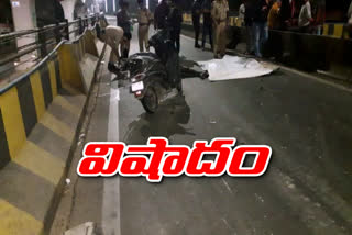 car bike accident in begumpeta area and one person died