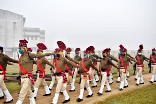 rehearsal for the republic day parade in sitamarhi