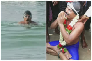 Karnataka's Gangadhar sets new record by swimming in Padmasana posture