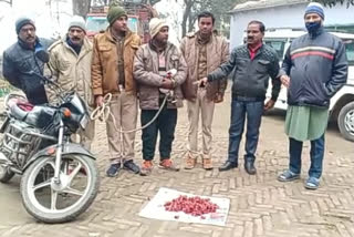 प्रतिबंधित पक्षी के साथ हुआ गिरफ्तार