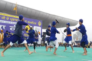 Gatka competition organized at Karnal toll plaza