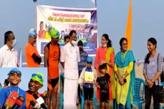 Kerala boy, aged 6, swims in the sea with a message to save lives by learning to swim