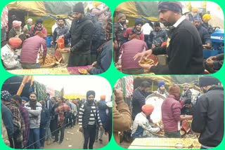 Panipuri planted to improve farmers' digestion system at singhu border of Delhi