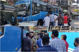 two students injured while racing buses sudden breaks  കോട്ടയം  kottayam latest news  കോട്ടയം പ്രാദേശിക വാര്‍ത്തകള്‍  ബസുകളുടെ മല്‍സരയോട്ടത്തിനിടെ സഡന്‍ ബ്രേക്കിട്ടു  രണ്ട് വിദ്യാര്‍ഥികള്‍ക്ക് പരിക്ക്