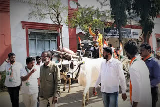 Innovative protest took place in Sangareddy against petrol desel prices