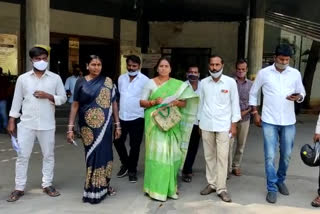 ankenapalli Sarpanch handing over the petition to the District Revenue Officer