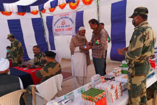 medical treatment of villagers, treatment of villagers in Barmer, Medical camp organized by BSF