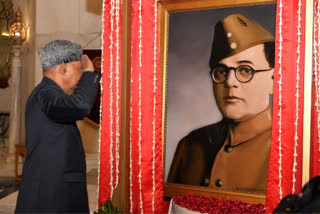 President unveiled Netaji's painting