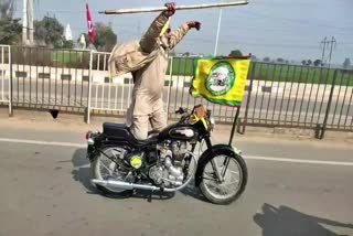 punjab farmer bullet bike stunt