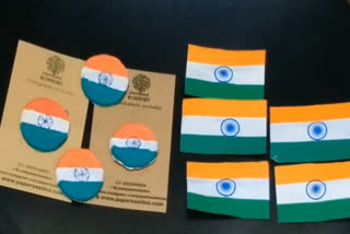 eco friendly indian flags and badges