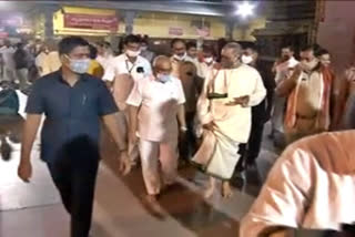 Sec Nimmagadda Ramesh Kumar visiting Durgamma in Vijayawada krishna district