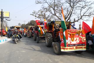 CPIML Tractor March against farm law in patna